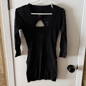 Betsey Johnson Black Sweater with Cutout Design